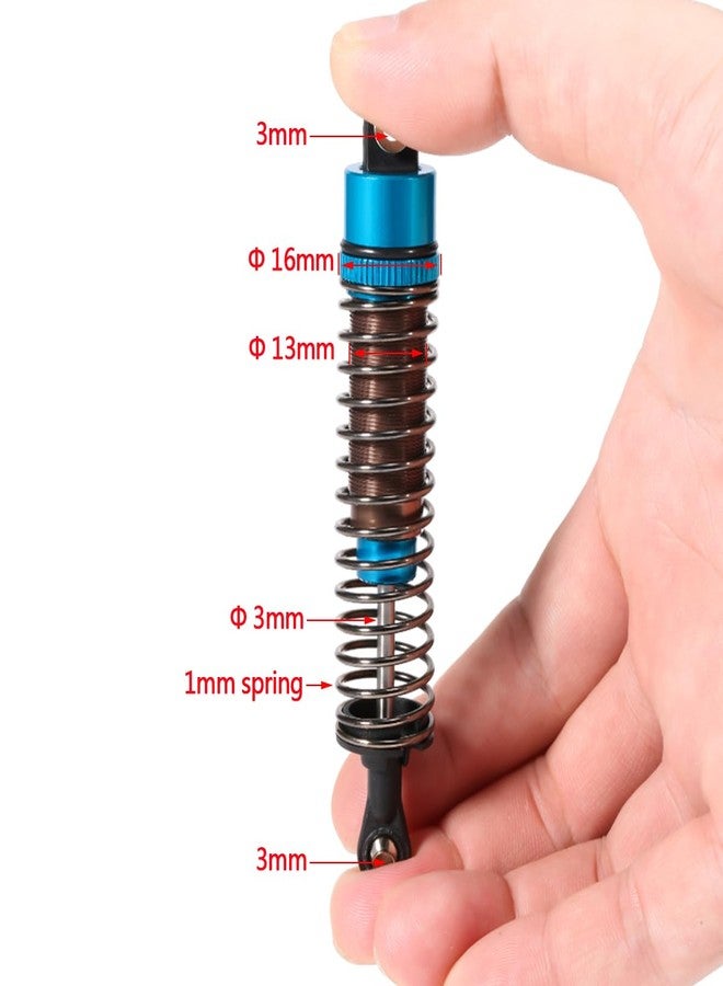 YSKMLOLP 1/10 RC Cars Oil Leakproof Shocks,2Pcs Adjustable Oil Filled Shocks 52mm-120mm for 1/10 RC Buggy Truggy On Road Touring Drift Cars Monster Trucks Upgrade Parts (2pcs 75mm blue) - Image 3
